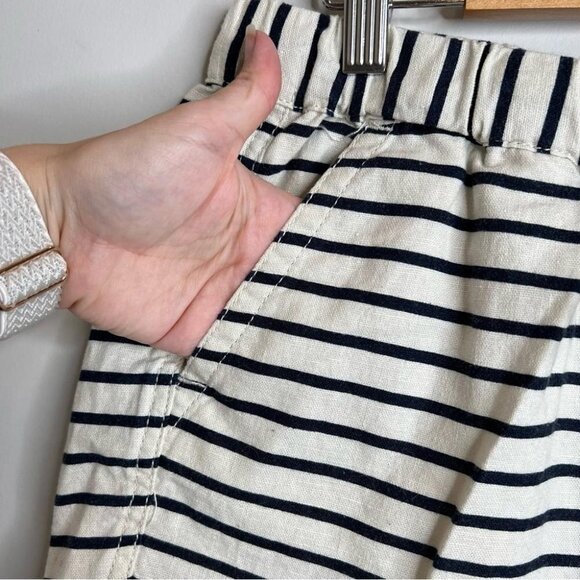 J Crew Factory Womens Size Medium Striped Linen-Cotton Drawstring Short Blue - Picture 7 of 11